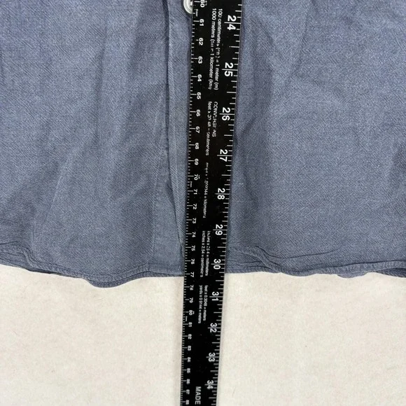 Proper Cloth Shirt Mens 3XL Blue Solid Long Sleeve Tencel Twill Button Up Casual - Picture 9 of 14